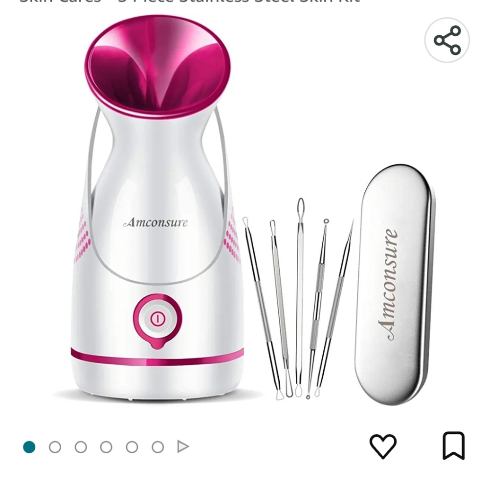 Nano Ionic facial steamer (pink/wht)